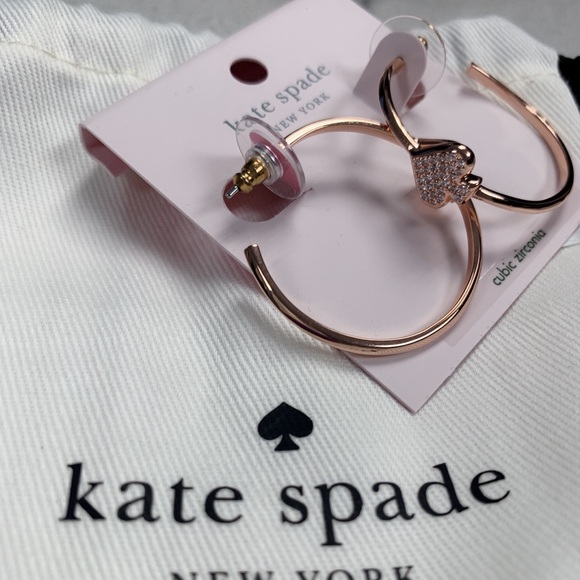 Kate Spade Everyday Spade Pave Hoops New With Tag - Picture 3 of 6